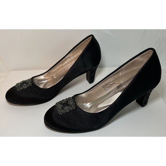 Badgley Mischka Glitter Heel Dress Shoes GIRLS SIZE 5‎ - Picture 1 of 8